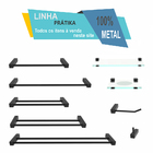 Kit De Acessórios Para Banheiro 4 Peças Preto Fosco Prátika 8