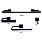 Kit De Acessórios Para Banheiro 4 Peças Preto Linha Luxo