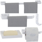 Kit De Acessórios Para Banheiro 5 Peças Branco Un.plus