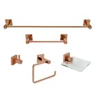 Kit De Acessórios Para Banheiro 5 Peças Inox Square Sq12408 D