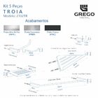 Kit De Acessórios Para Banheiro 5 Peças Metal Alto Brilho Tro