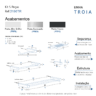 Kit De Acessórios Para Banheiro 5 Peças Metal Escovado Troia