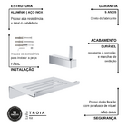 Kit De Acessórios Para Banheiro 5 Peças Metal Preto Fosco Tro