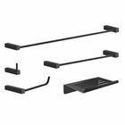 Kit De Acessórios Para Banheiro 5 Peças Metal Preto Fosco Tro