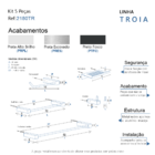 Kit De Acessórios Para Banheiro 5 Peças Metal Preto Fosco Tro