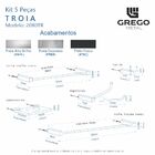 Kit De Acessórios Para Banheiro 5 Peças Polido Troia