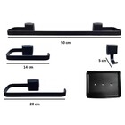 Kit De Acessórios Para Banheiro 5 Peças Preto Linha Luxo