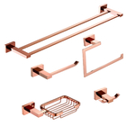 Kit de Acessórios Para Banheiro 5 Peças Rose Gold Metal Premi