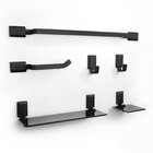Kit De Acessórios Para Banheiro 6 Peças Classic Black Matte C