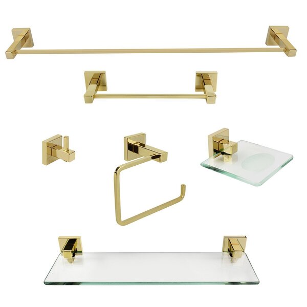 Kit De Acessórios Para Banheiro 6 Peças Inox Square Sq12101 D