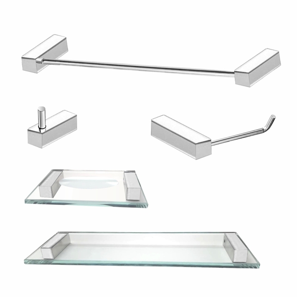 Kit de Acessórios Para Banheiro Aço Inox 303VIP Alto Padrão
