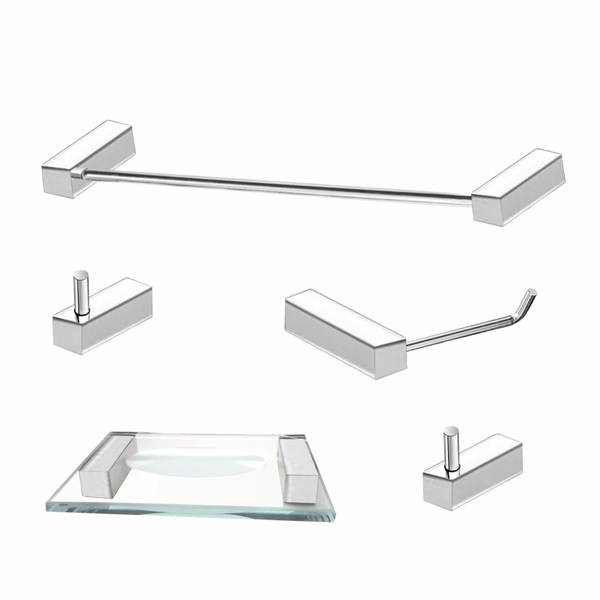 Kit de Acessórios Para Banheiro Aço Inox 5 Peças 302VIP