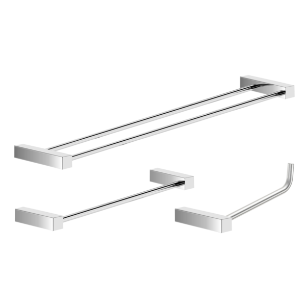 Kit de Acessórios Para Banheiro Alto Brilho 3 Peças 2040tr Gr