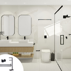 Kit De Acessórios Para Banheiro Com 3 Peças Em Aço Inox Preto