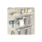 Kit De Acessórios Para Banheiro Com Adesivo 7 Pcs Branco Elg