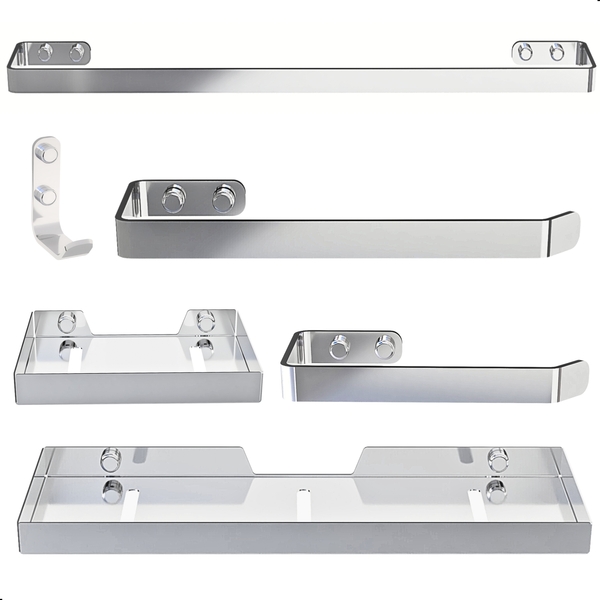 Kit De Acessórios Para Banheiro Cromado 6 Peças