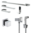 Kit De Acessórios Para Banheiro Cromado + 1 Ducha Higienica +