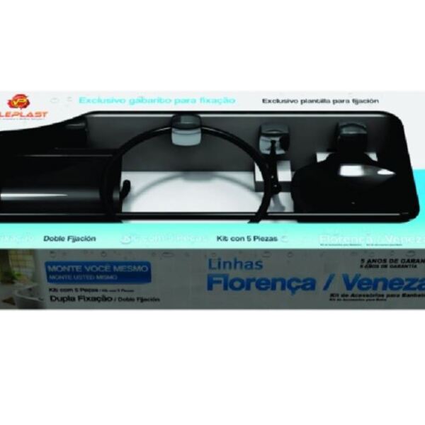 Kit De Acessórios Para Banheiro Em Abs Florença Valeplast 5 P