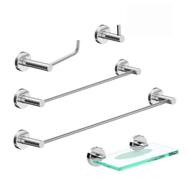 Kit De Acessórios Para Banheiro Escovado 2080 Atenas