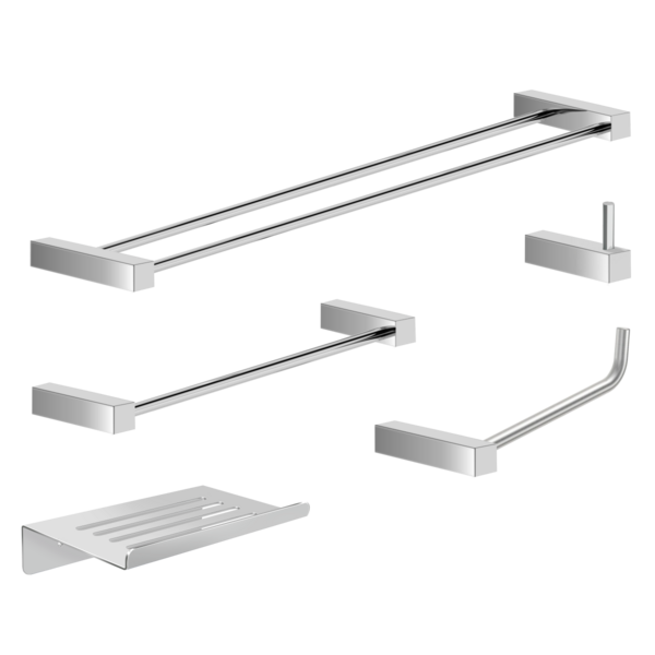 Kit de Acessórios Para Banheiro Escovado 5 Peças 2190tr Grego