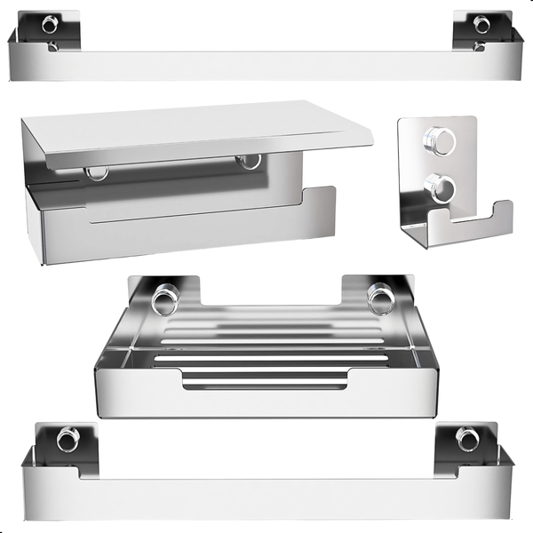 Kit De Acessórios Para Banheiro Inox 5 Peças Elg