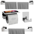 Kit De Acessórios Para Banheiro Inox Com Adesivo 4 Peças Elg