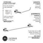 Kit De Acessórios Para Banheiro Lavabo Alto Brilho Atenas