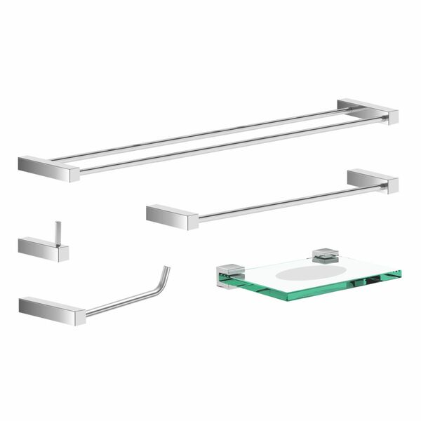 Kit De Acessórios Para Banheiro Metal Alto Brilho 2090TR Troia