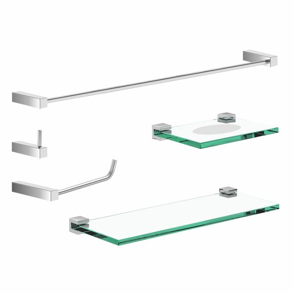 Kit De Acessórios Para Banheiro Metal Alto Brilho 2110TR Troia