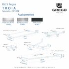 Kit De Acessórios Para Banheiro Metal Alto Brilho 2110TR Troia