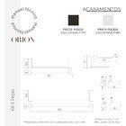 Kit de Acessórios para Banheiro Orion Metal Preto Fosco 5 Peç