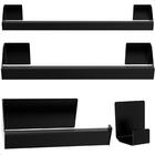 Kit De Acessórios Para Banheiro Preto 4 Peças Master Slim Df