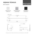 Kit De Acessórios Para Banheiro Preto Fosco 3 Peças 2030pm Gr