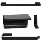 Kit De Acessórios Para Banheiro Preto Fosco 4 Peças Max