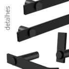 Kit De Acessórios Para Banheiro Preto Fosco 5 Peças 2070pm Gr