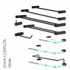 Kit De Acessórios Para Banheiro Preto Fosco 5 Peças 2080 Troia