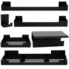 Kit De Acessórios Para Banheiro Preto Fosco 6 Peças Elg