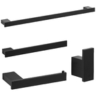 Kit De Acessórios Para Banheiro Preto Fosco Master 4 Peças