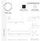 Kit de Acessórios para Banheiro Troia Metal Preto Fosco 5 Peç