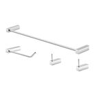 Kit de Acessórios para Banheiro Troia Prata Alto Brilho 4 Peç