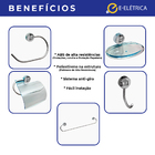 Kit De Acessórios Para Banheiro Twister 5 Peças Em Abs - Stee