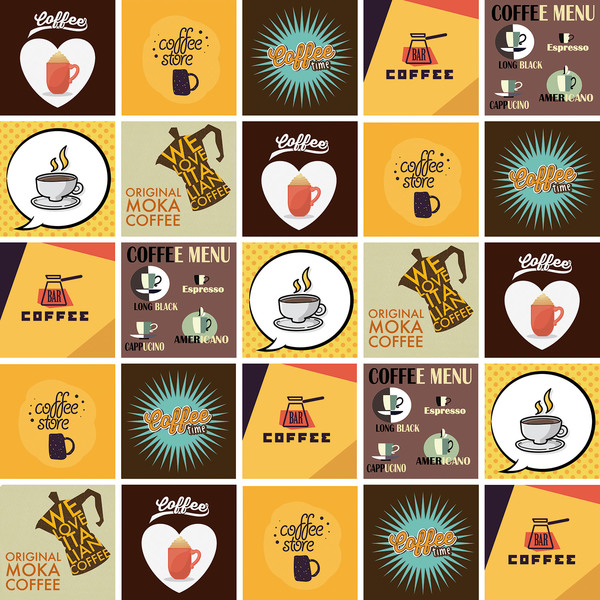 Kit de Adesivos Azulejo Coffee Colorido 15x15cm 24 peças Inspire Leroy Merlin Aparador Para Sala ~ Kit de Adesivos Azulejo Coffee Colorido 15x15cm 24 peças Inspire Leroy Merlin