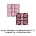 Kit de Adesivos Azulejo Jasmine Rosa 20x20cm 25 peças