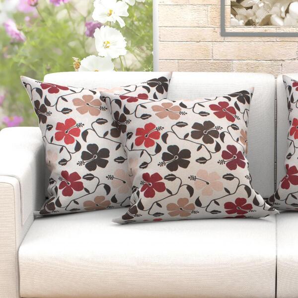 Kit De Almofada Bege Floral Florence 2 Unidades 60cm X 60cm G