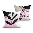 Kit De Almofada Estampada Decorativa Para Quarto Rosa 2 Unida