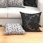 Kit De Almofada Estampada Preta 2 Unidades 60cm X 60cm Com Re