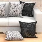 Kit De Almofada Estampada Preta 2 Unidades 60cm X 60cm Com Re