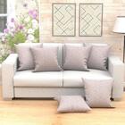 Kit De Almofada Grande Para Sofá Lisa Bege 60cm X 60cm Com Re