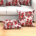 Kit De Almofada Grande Vermelha Estampada 2 Unidades 60cm X 6