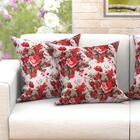 Kit De Almofada Grande Vermelha Estampada 2 Unidades 60cm X 6